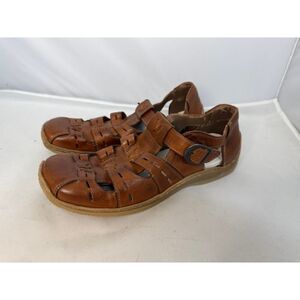 Reiker Brown Leather Shoes Mary Jane Style Closed Toe Sandals Women’s Size 40